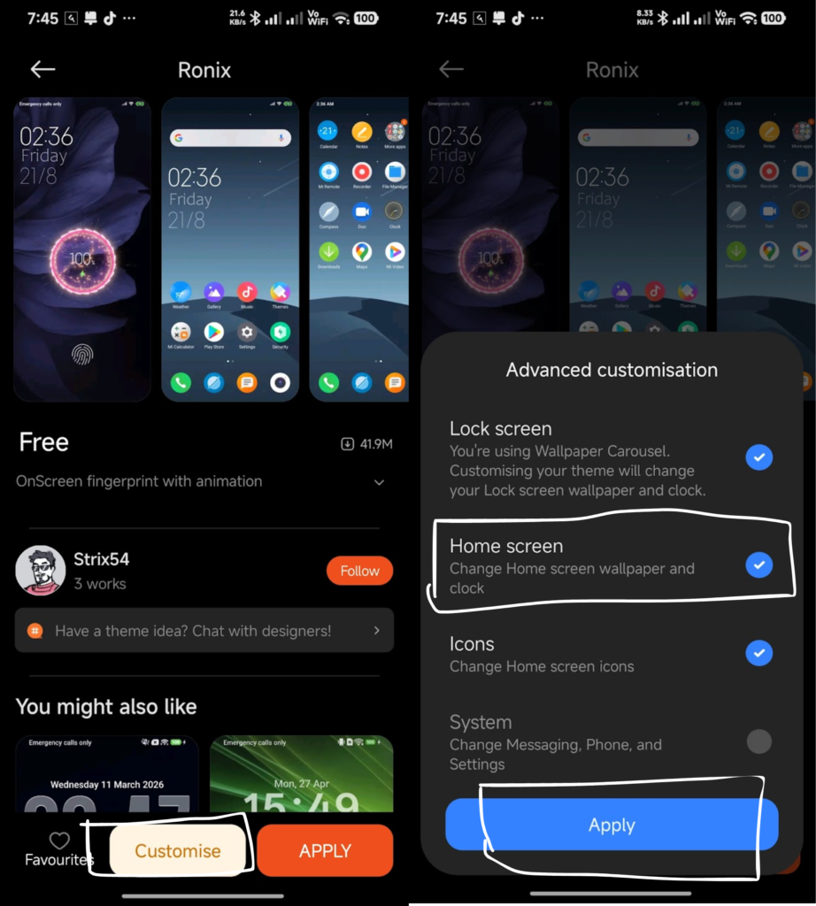 ronix theme download and apply